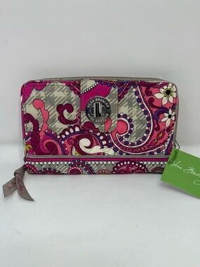 Vera Bradley Turnlock Wallet Paisley Meets Plaid Retired Pattern New With Tags